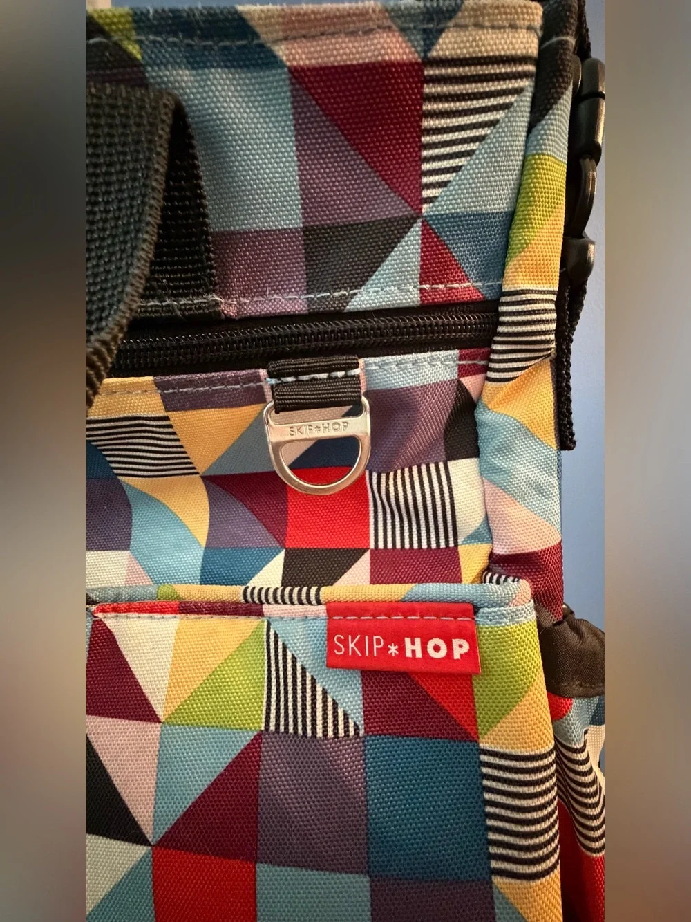 Skip Hop Duo Signature Prism Multicolor Geometric Crossbody Diaper Bag